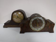 Two early 20th century oak mantel clocks.