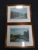 Two framed colour engravings - William Havell, Clifton Spring and Woods near Maiden Head,