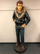 A life-size floor standing model of James Dean