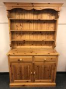 A pine kitchen dresser,