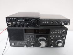 A Yeasu FRG-7700 communications receiver,
