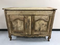An antique pine Mule chest