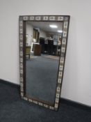 A Danish mahogany tiled hall mirror