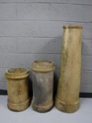 Three twentieth century chimney pots