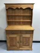 A pine kitchen dresser.