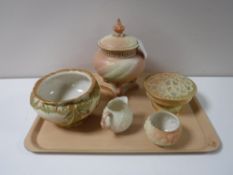 A Royal Worcester gilded pot pourri bowl with lid, height 9 cm,