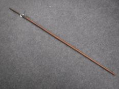 A 19th century African spear head, upon a later haft.