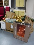A pallet of assorted Christmas decorations
