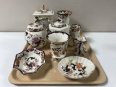 A tray containing nine pieces of Mason's Mandalay china