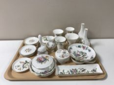 A tray of twenty-two pieces of Wedgwood and Aynsley cabinet china