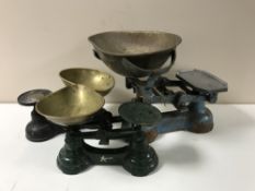 Three sets of kitchen scales