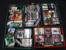 Five crates of assorted DVDs