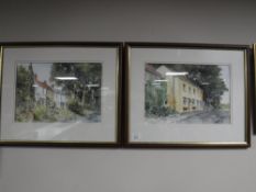 Eric Thompson (contemporary), a pair of watercolours depicting Shincliffe, County Durham, signed,