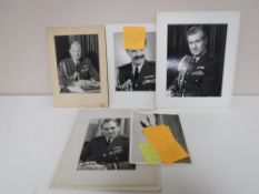 Six RAF black and white photographs some signed including Sir Andrew Humphrey, Sir John Grandy,