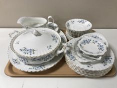 Fifty-six pieces of Richmond Blue Rock tea and dinner china