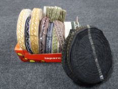 A box of vintage Silver Cross pram trim