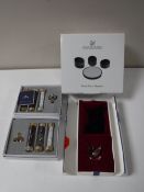 A tray of two boxed Swarovski Crystal vile sets, a boxed Swarovski Crystal welcome set,