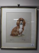 Marjorie Cox (1915-2003), 'Sugar', portrait of a King Charles Spaniel, pastel,