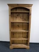 A set of pine open shelves