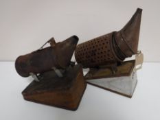 Two bee keeper's smokers