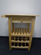 A pine kitchen trolley