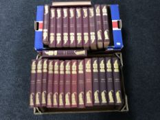 Two boxes of twenty six early 20th century Punch annuals