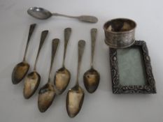 A set of six sterling silver teaspoons, Empire silver teaspoon,