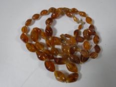 An amber type bead necklace