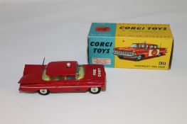 A Corgi Toys die cast vehicle - Chevrolet Fire Chief, 439, boxed.