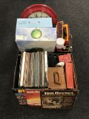 Two boxes of vinyl including albums and 7