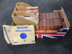 A box of 78's and sixteen volumes of Dickens and one other