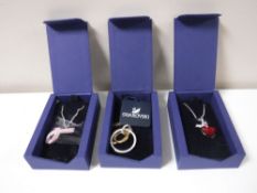 Three boxed Swarovski Crystal necklaces