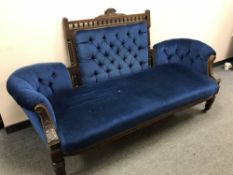 A late Victorian mahogany chaise longue,