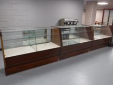 Three late 20th century shop counter display cabinets