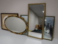 A gilt framed mirror and one other,