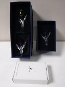 Three boxed Swarovski Crystal tulips on stands (all parts boxed)