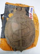 A World War II cast iron admiralty issue plaque for Warship Week