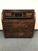 A 19th century mahogany cylinder bureau,