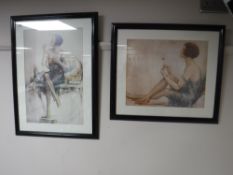 Two framed Art Deco prints