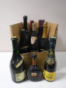 A box of 12 assorted bottles of wine and champagne