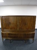A mid 20th century walnut bowfront sideboard, width 171cm.