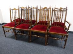 A set of eight spindle back dining chairs