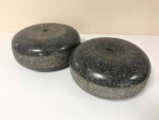A pair of 19th century lady's and gentleman's granite curling stones
