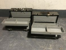 Two early 20th century doctor's concertina medical boxes