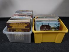 Two crates containing a large quantity of vinyl LP's including 80's,