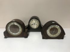 Three assorted mantel clocks
