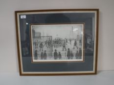 After Lawrence Stephen Lowry (1887-1976), The Football Match, reproduction in black and white,