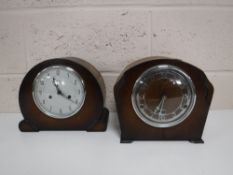 Two early 20th century oak cased mantel clocks