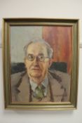 Margaret Peach (20th century), a portrait of an elderly gentleman, oil on canvas, signed,