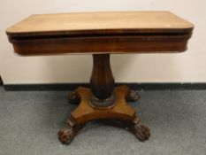 A William IV rosewood tea table,